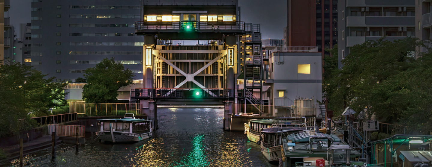 静かなる月島川水門